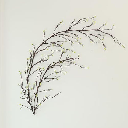118"Faux Hanging Curly Willow Grapevine Bendable Tree Branche Wall Greenery | Long Realistic Fake Wood Greenery Twigs Stems Artificial Garland Plants For Porch Garden Mantel Arch Room Halloween Decor