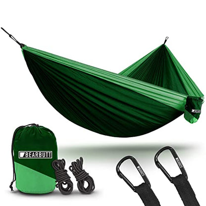Double Hammock by Bear Butt - color: Dark Green / Light Green