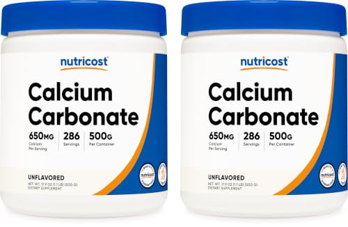 Nutricost Calcium Carbonate Powder 500 Grams (Pack of 2) - size: 17.64 Ounce (Pack of 2)