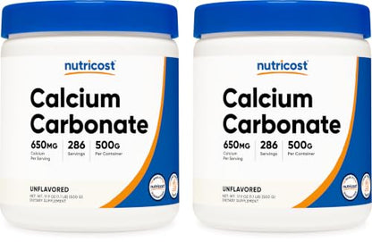 Nutricost Calcium Carbonate Powder 500 Grams (Pack of 2) - size: 17.64 Ounce (Pack of 2)