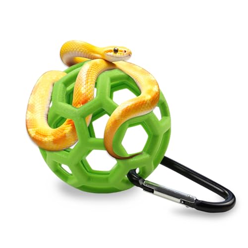 Slim Snake Climbing Ball, Snake Enrichment Snakes Balls with Hooks (Green) | Reptile Climbing Accessories, Feeding Ball, Must Not Deform, Jungle Gym Ball for Small Ball Python Playground Climbing Toys - color: Green