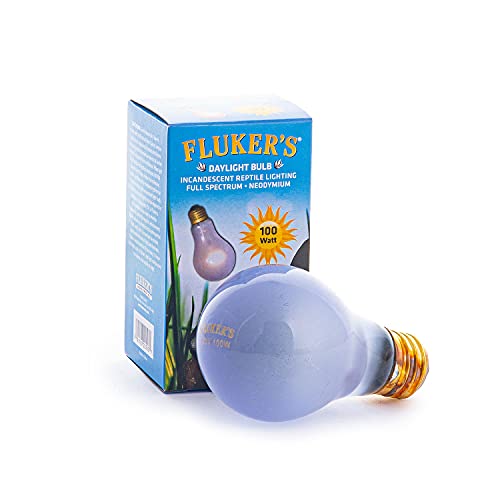 Fluker's Incandescent Reptile Lighting, Full Spectrum Daylight Bulb for Reptiles, Made with Neodymium, Provides Infrared Light, 100-Watt - size: 100 Watts