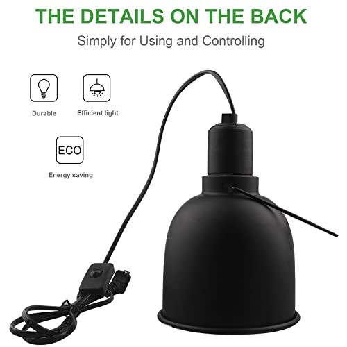Aiicioo Reptile Light Fixture - Deep Light Dome 5.5Inch UVB Reptile Heat Lamp Reptile Light Fixture Max 100W Tortoise Leopard Gecko Snake Bearded Dragon - size: 5.5Inch Reptile Light Fixture