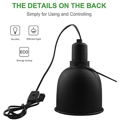 Aiicioo Reptile Light Fixture - Deep Light Dome 5.5Inch UVB Reptile Heat Lamp Reptile Light Fixture Max 100W Tortoise Leopard Gecko Snake Bearded Dragon - size: 5.5Inch Reptile Light Fixture