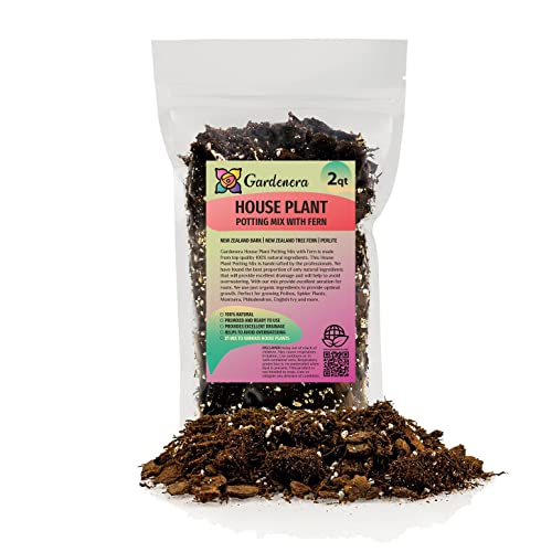 Premium Gardenera House Plant Potting Mix | Fern + New Zealand Bark + Perlite | Great for Pothos, Spider Plants, Montsera, Philodendron, English Ivy - 2 Quart Bag - color: HOUSE PLANT POTTING MIX, size: 2 Quart