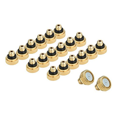 Brass Misting Nozzles for Garden Cooling System 0.012" (0.3 mm) 10/24 UNC (20 PCS) - color: 20 PCS