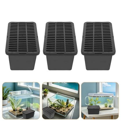 KALLORY 15pcs Plastic Reptile Transport Container with Lid, Small Turtle and Lizard Carrier Box, Ventilated Pet Travel Cage for Geckos, Hamsters, and Small Animals