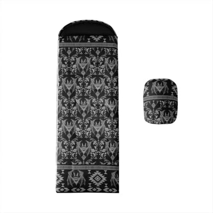 Erosebridal Hawk Moth Sleeping Bag for Kids Spooky Aztec Wearable Camping Blanket for Hiking Outdoor Travel Hunting Sleep Bag - color: Black Halloween Bats