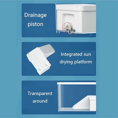 Turtle Enclosure Fecal Separation with Sun Drying Climbing Table Desktop Turtle Feeding Tank