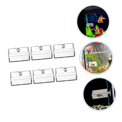 6pcs Acrylic Feeding Dishes for Fish Reptiles Food Holders for Aquariums and Convenient Feeding Trays for Betta and Shrimp Tanks