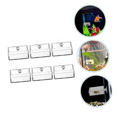 6pcs Acrylic Feeding Dishes for Fish Reptiles Food Holders for Aquariums and Convenient Feeding Trays for Betta and Shrimp Tanks