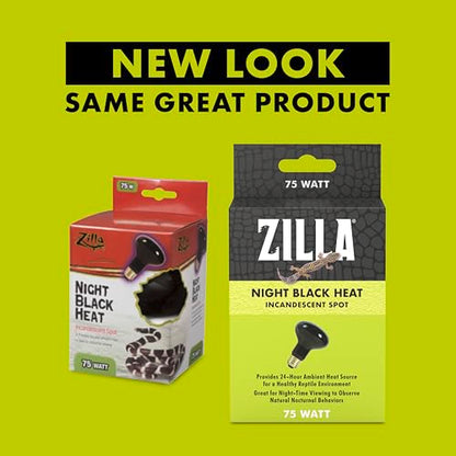 Zilla Incandescent Spot Bulb, for Nocturnal Reptile Species, Night Black - size: Pack of 1, style: Night Black (75W)
