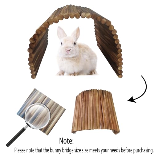 kathson Guinea Pig Wooden Bridge Ladder（15.8 x 7.9 in）, Wooden Flexible Hideout - Extra Large Wooden Rabbit Climbing Tunnel Hideaway for Bunny Guinea Pig Chinchillas Hedgehogs and Other Rodents - size: XL-Smooth(15.8 x 7.9 inches)