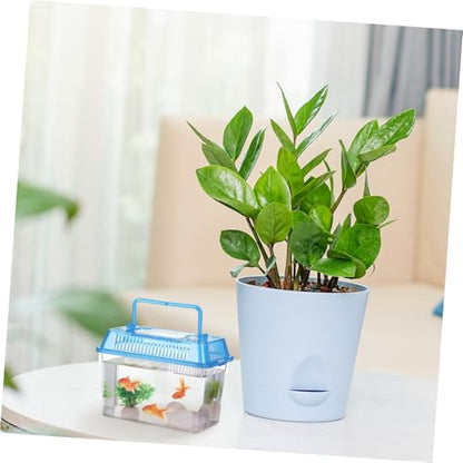5pcs Transparent Reptile Breeding Box Handheld Tortoise Tank for Snakes Crabs and Small Pets Easy to Clean Safe Feeding Container Mixed Colors