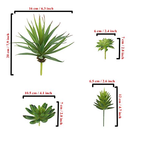 5-Pack Artificial Succulent Plants - Realistic Fake Greenery for Home Decor, Wedding Centerpieces & Terrarium Displays (Green, Mixed Sizes)