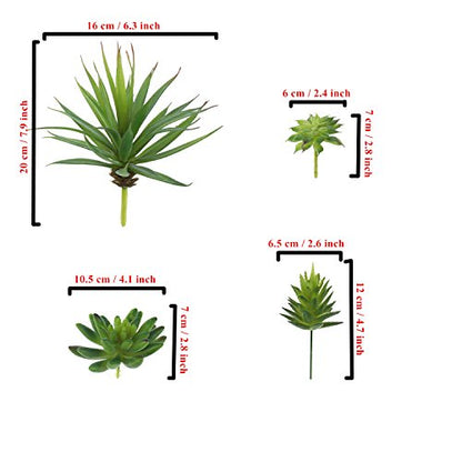 5-Pack Artificial Succulent Plants - Realistic Fake Greenery for Home Decor, Wedding Centerpieces & Terrarium Displays (Green, Mixed Sizes)