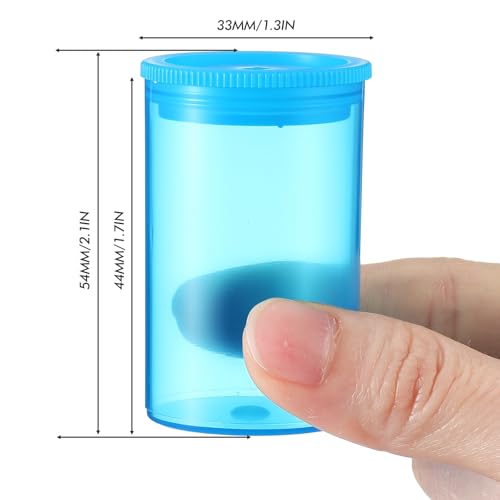 Jovitec 100 Pcs Plastic Film Canister Holder 35 mm Empty Camera Reel Containers Storage Containers Case with Lids for Small Accessories Fish Hook Film Beads(Blue) - color: Blue