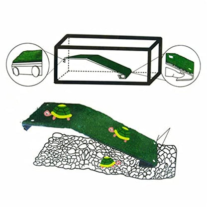 Turtle Basking Platform Slope Habitat Decor Reptile Resting Drying Platform Floating Island Moss(S)