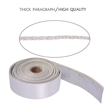 Heat Shield tape, Self-Adhesive Heat Reflective Tape Roll, Adhesive Backed Heat Barrier for Car, Truck, Motorcycle (1.5"X 15') - color: White Heat Shield Tape *1