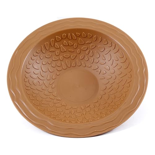 Turtle Bathing Pool Small, Resin Water Dish Feeding Bowl with Gentle Slope | for Turtles, Lizards, Frogs, Snakes - color: Yellow