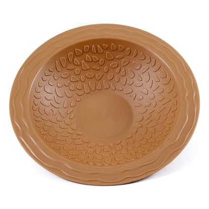 Turtle Bathing Pool Small, Resin Water Dish Feeding Bowl with Gentle Slope | for Turtles, Lizards, Frogs, Snakes - color: Yellow