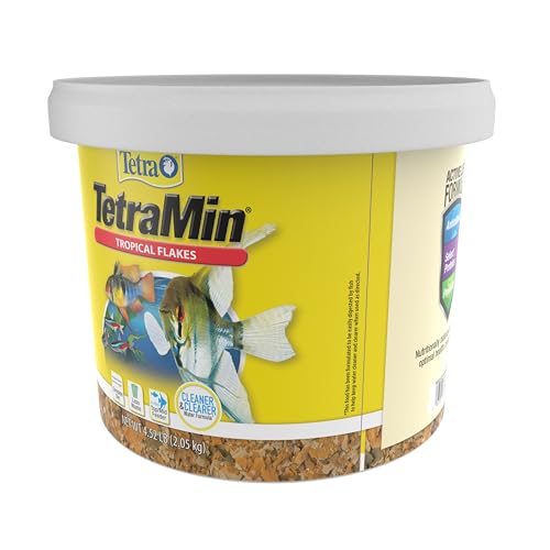 TetraMin Tropical Flakes Fish Food, 4.52 lbs | Complete Daily Diet For Top-And-Mid Feeding Tropical Fish, Protein For Growth & Prebiotics for Digestion, Clear Water Formula - size: 4.52 Pound (Pack of 1)