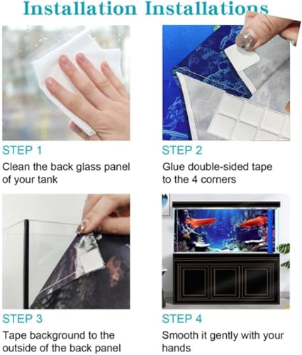 30X12IN Natural Undersea Aquarium Background, Undersea Beach Fish Tank Background, with 8 EVA Double-Sided Tape - color: Sea, size: 30X12in/75X30cm