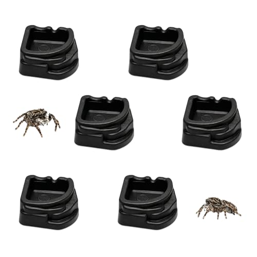 6 Pcs Spider Micro Water Bowls, Mini Resin Dish for Tarantula, Spider, Millipede and Tiny Reptiles, Food/Water Dish for Enclosure Accessories (Small: 1.01" D, 0.39" H) - size: Small- 6pack