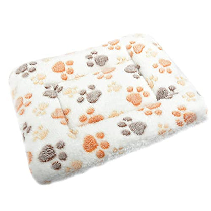 Small Animal Bed Mat, Soft & Warm, Suitable for Guinea Pig, Hamster, Rabbit, Rat and Bearded Dragon (XX-Large(19.7''x15.7''), Footprint White) - color: Footprint White, size: XX-Large(19.7''x15.7'')