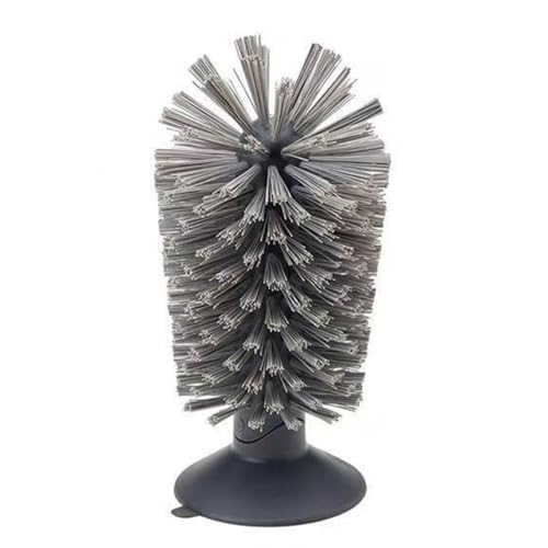 1PCS Glass Cleaning Brush with Suction Cup, Kitchen Bottle and Wine Cup Cleaner, Turtle Brush Turtle Tank Accessories, Grey - color: Gray, size: 1PCS
