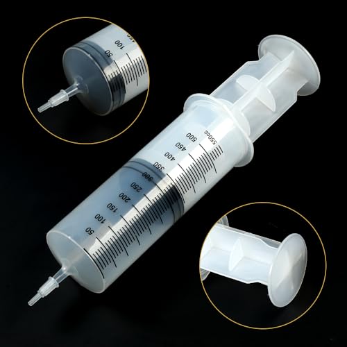 3 Pack 550ml Large Syringes with Tip Adapter, Sterile and Individual Sealed, Plastic Garden Syringe for Liquid, Paint, Oil, Watering Plants, Refilling - style: 550ml