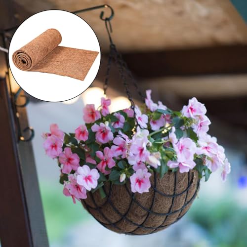 Natural Coco Coir Fiber Liner Roll, co-conut Fiber Pad Sheet, Hanging Basket Coco Liners, Coco Fiber Mat Reptile, Coco Fiber Replacement Liner for p-lanters Window Box Flower Basket Garden Decoration - size: 100x30 cm