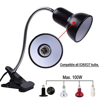 Reptile Heat Lamp UVA UVB Reptile Heating Light Adjustable 50W Turtle Basking Spot Aquatic Lamps for Aquatic Lizard Snake Chameleons Amphibians with 3 Bulbs