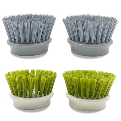 Palm Brush Refills, Dish Brush Replacement Head, 4 Pack - color: Green&gray