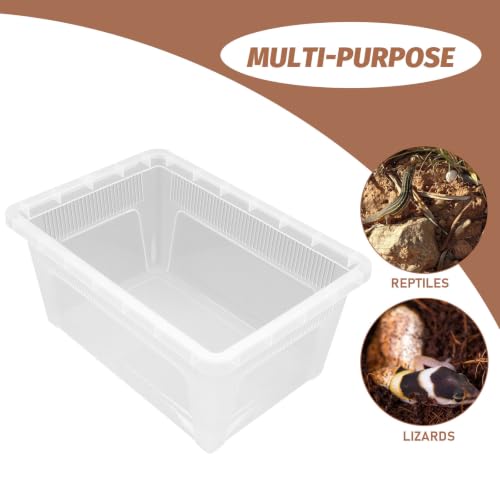 minkissy PVC Reptile Feeding Box for Small Pets and Reptiles with High Surface Hardness and Easy to Observe Container Suitable for Small Animals Showing and Incubation