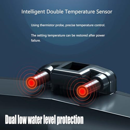 Carefree Fish Aquarium 300W 2IN1 PTC Ceramic Heater PID Control Digital Dual Independent Chip Control The Safest Most Accurate and Fastest Heater for Freshwater and Saltwater Tank (No Cooking Fish) - size: 300W