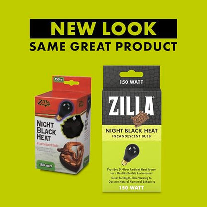 Zilla Incandescent Bulb, Night Black, Ideal for Nocturnal Reptile Species - size: 150 Watts, style: Night Black