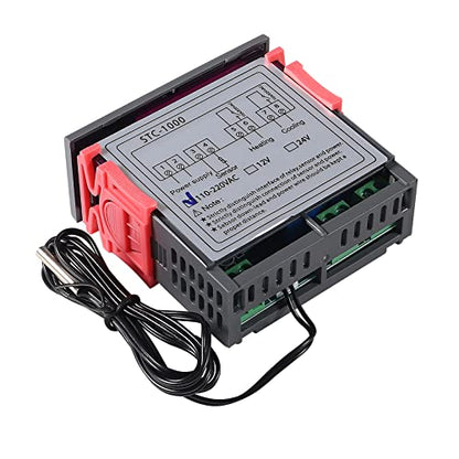 2Pcs STC-1000 Digital Temperature Controller 110-220V Thermostat Incubator Thermoregulator Relay Heating Cooling with Sensor Probe Cable - size: 110-220V