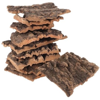 Zerodeko Reptile Cork Bark Decor 10Pc Tree Bark for Reptile Lizard Climbing Turtle Basking Platform Terrarium Decorations 3.93 X 3.54 X 0.19 in for Lizards Spiders Hamster
