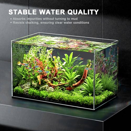 FZONE Aquarium Soil for Planted Tanks- Nutrient-Rich Aquarium Substrate for Fresh Water Live Plants, Dust-Free, Shrimp & Fish Safe，Long-Lasting pH Stable (3mm, 8L/18 lb, Black) - size: 8L/18 lb
