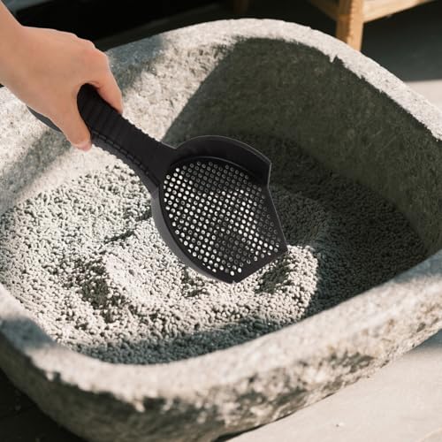 2pcs Cat Litter Scoop Fine Sand Sifter Plastic Poop Shovel for Cats and Reptiles, Small and Large Size for Litter Box Cleaning and Waste Removal