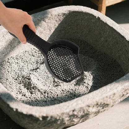 2pcs Cat Litter Scoop Fine Sand Sifter Plastic Poop Shovel for Cats and Reptiles, Small and Large Size for Litter Box Cleaning and Waste Removal