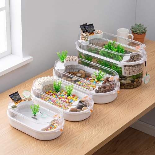 Turtle Tank for Aquatic Turtles, Anti Desktop Turtle Habitat Terrarium with External System
