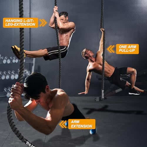 Climbing Rope Gym Workout - 1.5 Inch Dia 10FT 15FT 20FT 25FT 30FT 35FT 40FT 50FT Heavy Duty Work Out Rope Exercise Climbing Ropes for Adults Kids Fitness & Strength Training Outdoor & Indoor - Black - style: 1.18 Inch-10ft