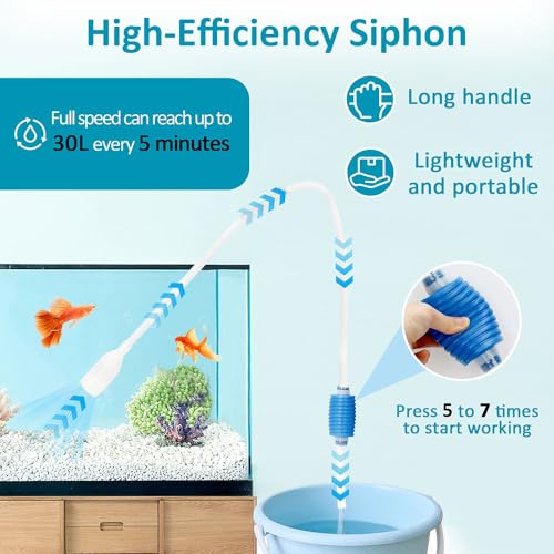 Fish Tank Gravel Cleaning Tools Aquarium Cleaner Hand Siphon Vacuum Pump Water Changer Turtle Tank Accessories