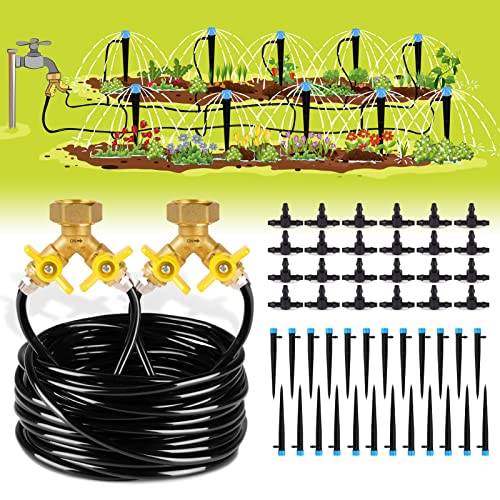HIRALIY 100ft Drip Irrigation Kit Plant Watering System 8x5mm Blank Distribution Tubing DIY Automatic Irrigation Equipment Set for Garden Greenhouse Flower Bed Patio Lawn - size: 98.4 ft