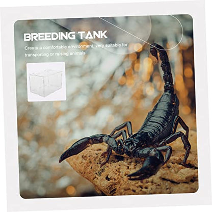 1Pc Transparent Reptile Box Durable Habitat Container for Spiders Geckos Snakes Ventilated Design for Comfortable Living Space for Pet Transport and Display