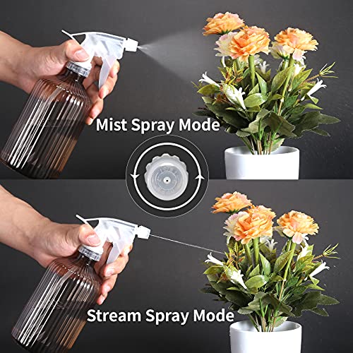 Watering Can Indoor Plants, ONEDONE Watering Can Long Spout Small Watering Can 34 oz, Plant Watering Can for Indoor Plants House Plants Garden Flowers w/Spray Bottle, Squeeze Bottle (Amber) - color: Amber