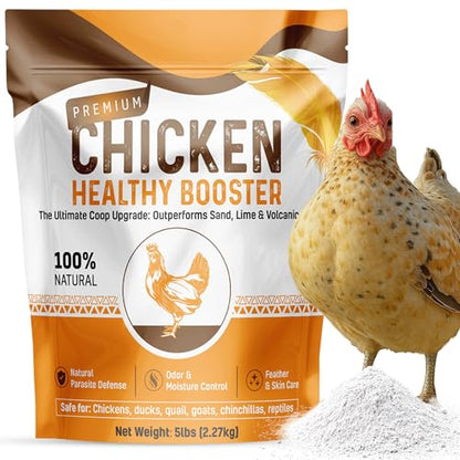 Chicken Dust Bath Sand Mix – Natural Poultry Dust for Feather & Skin Care | Diatomaceous Earth Blend | Coop Cleaner & Odor Control | Safe for Chickens, Ducks, Chinchillas-5 lbs - size: Chicken Bath Sand Mix