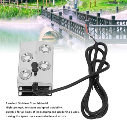 Eujgoov 4-Head Ultrasonic Mist Maker Fog Humidifier 45-48V for Pond Greenhouse Humidity Control System